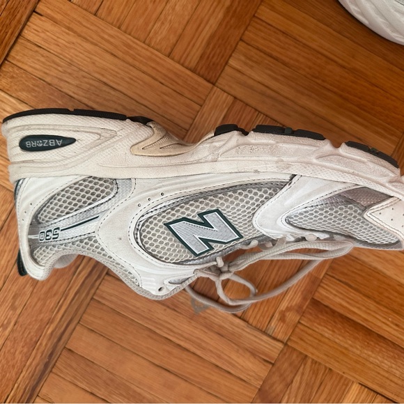 New Balance 530 Sea Salt Marsh Green Athletic Shoes - Picture 4 of 5